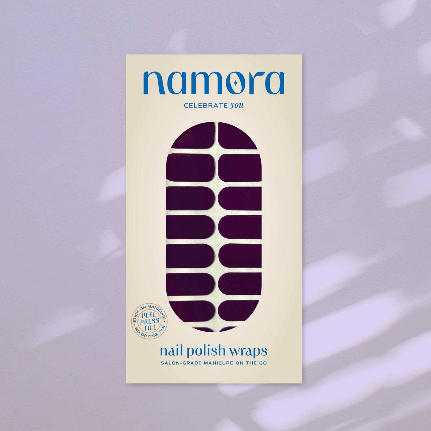 namora nail wraps aubergine dark purple