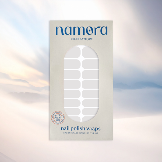 Barely There, milky white nail wraps by Namora