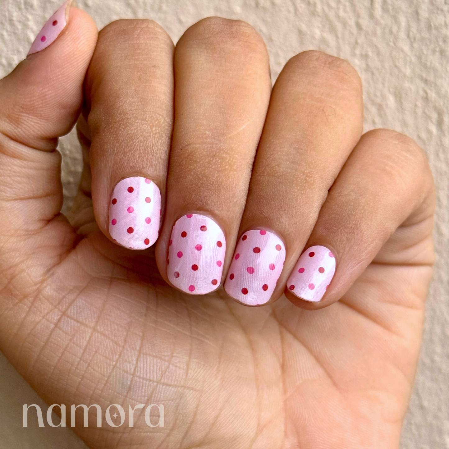 Pink and Polka Nail Wraps