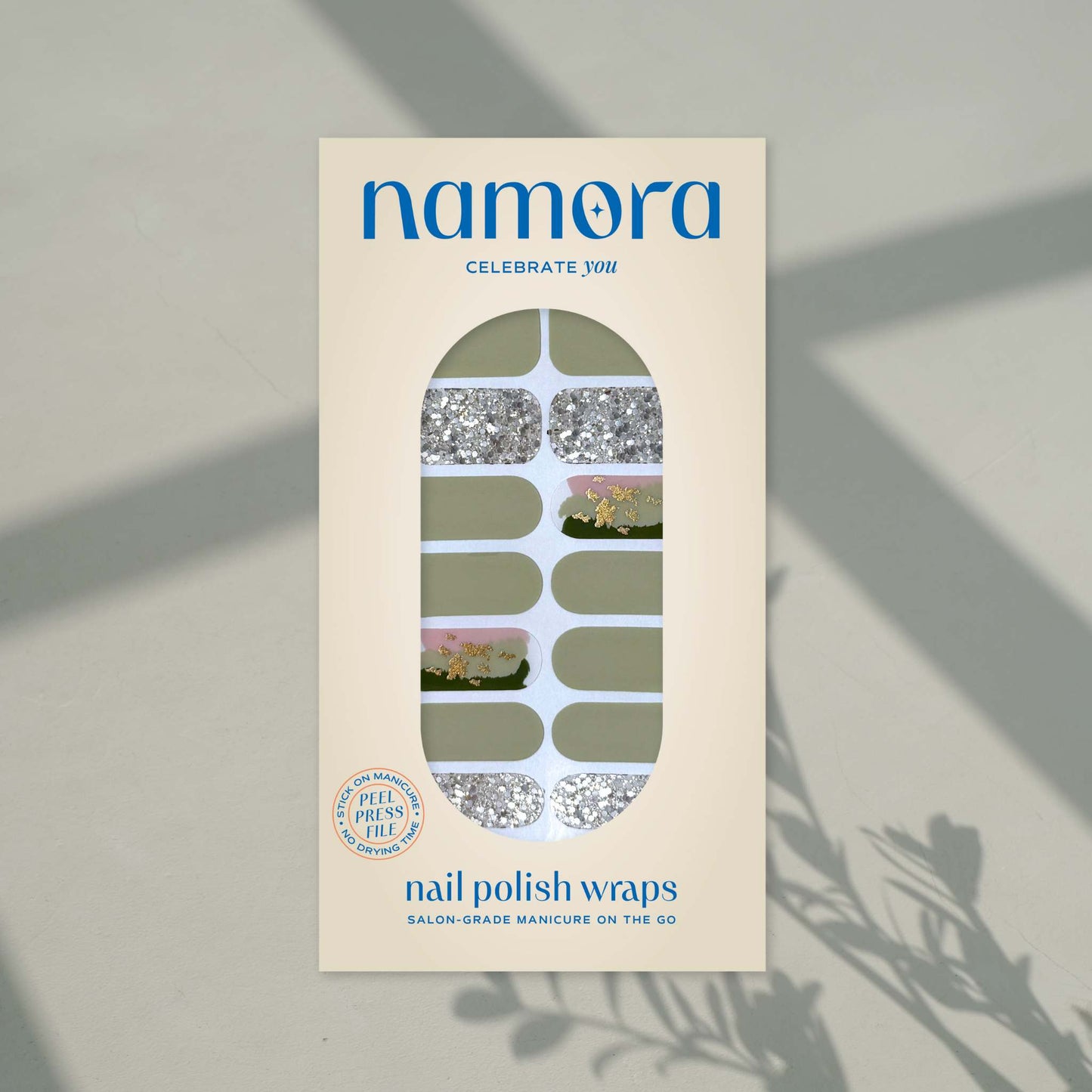 namora nail wraps sage green nail art