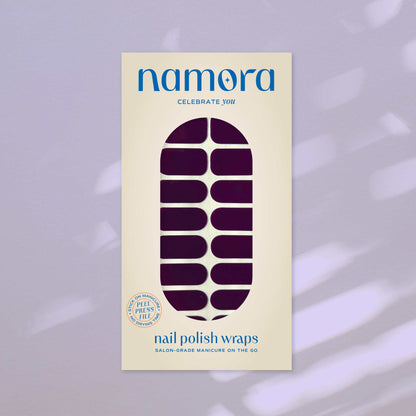 namora nail wraps aubergine dark purple