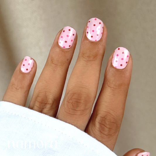Pink and Polka Nail Wraps