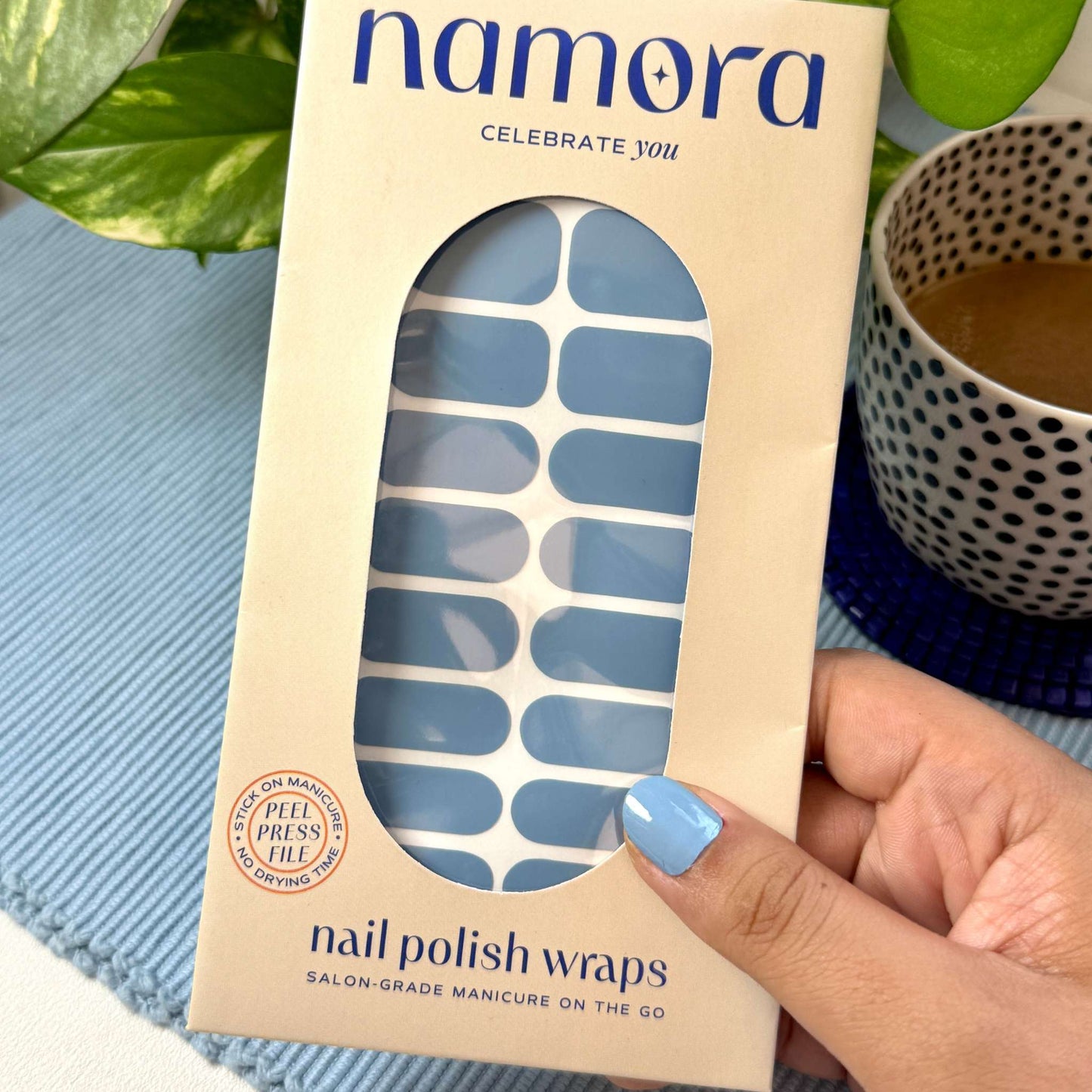 namora nail wraps coastal blue 