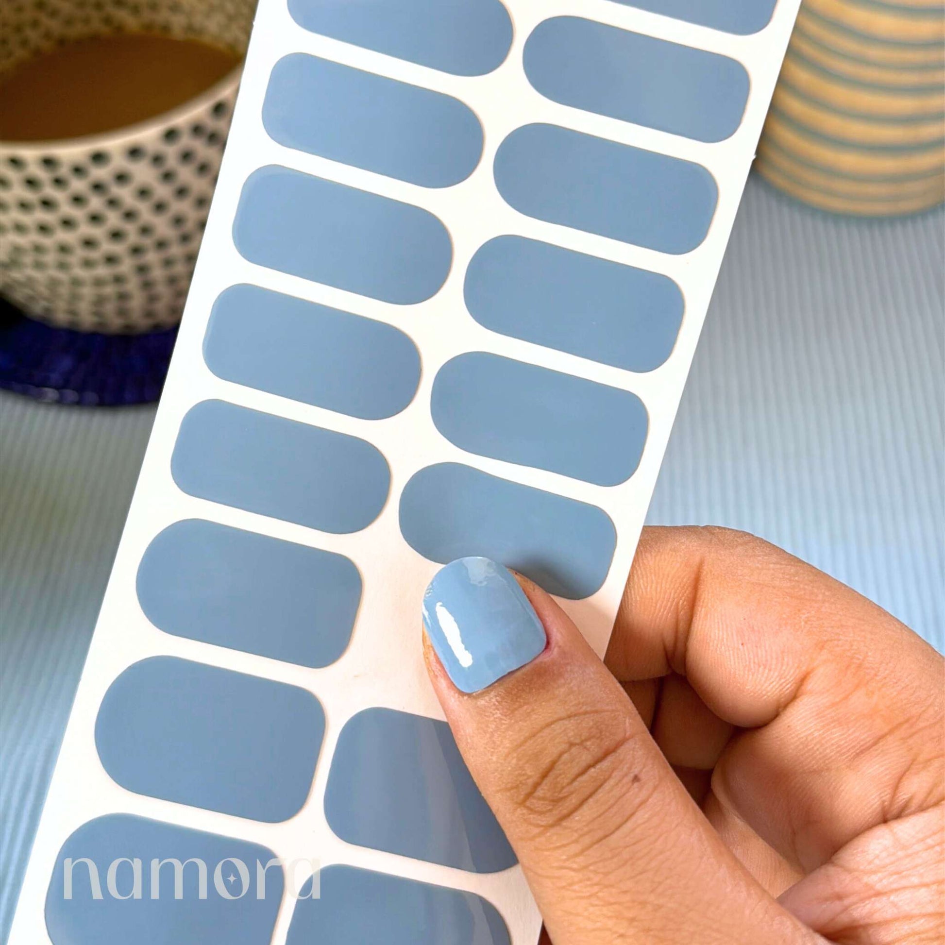 namora nail wrap strip coastal blue 