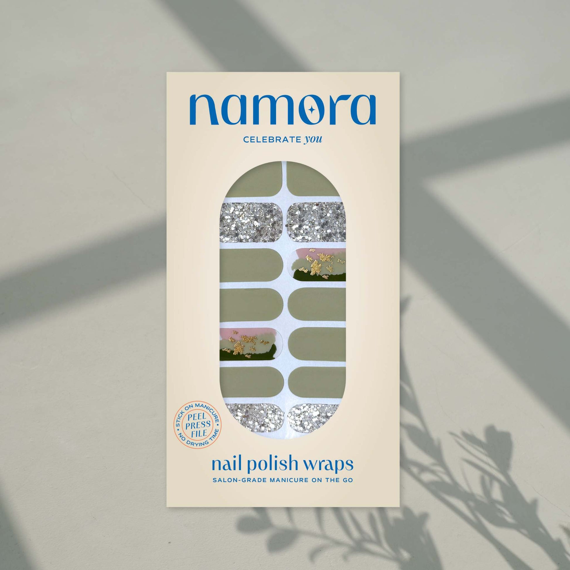namora nail wraps sage green nail art 